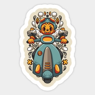 Riding Scooter Sticker